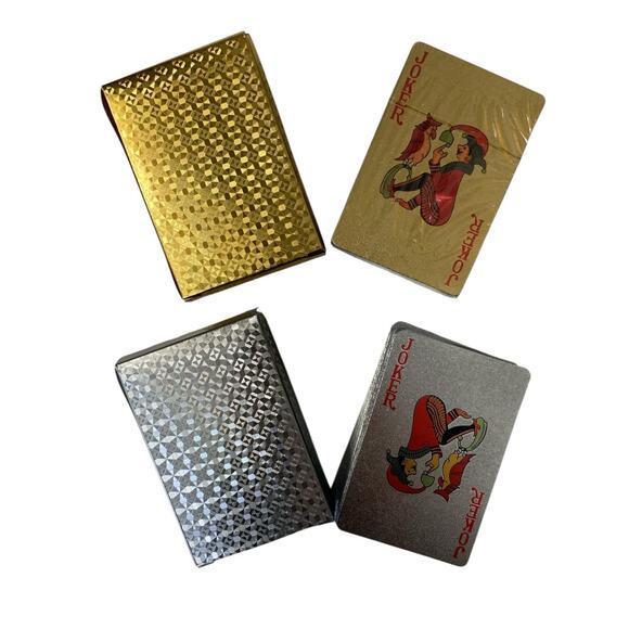 24K Gold Foil Playing Cards Silver & Gold Certificate of Authenticity included - Picture 4 of 5